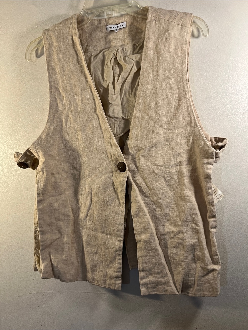 Crescent Beige Linen Vest
